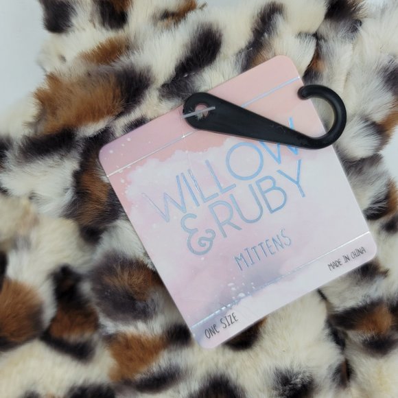 New Lot Womens Willow & Ruby Leopard Mittens + Simply Petals Scarf & Headwrap - Picture 10 of 10